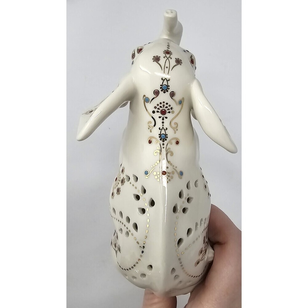 Lenox Jewels of Light Elephant Pierced Ivory Fine China Sculpture 24k Gold NEW - Picture 5 of 10